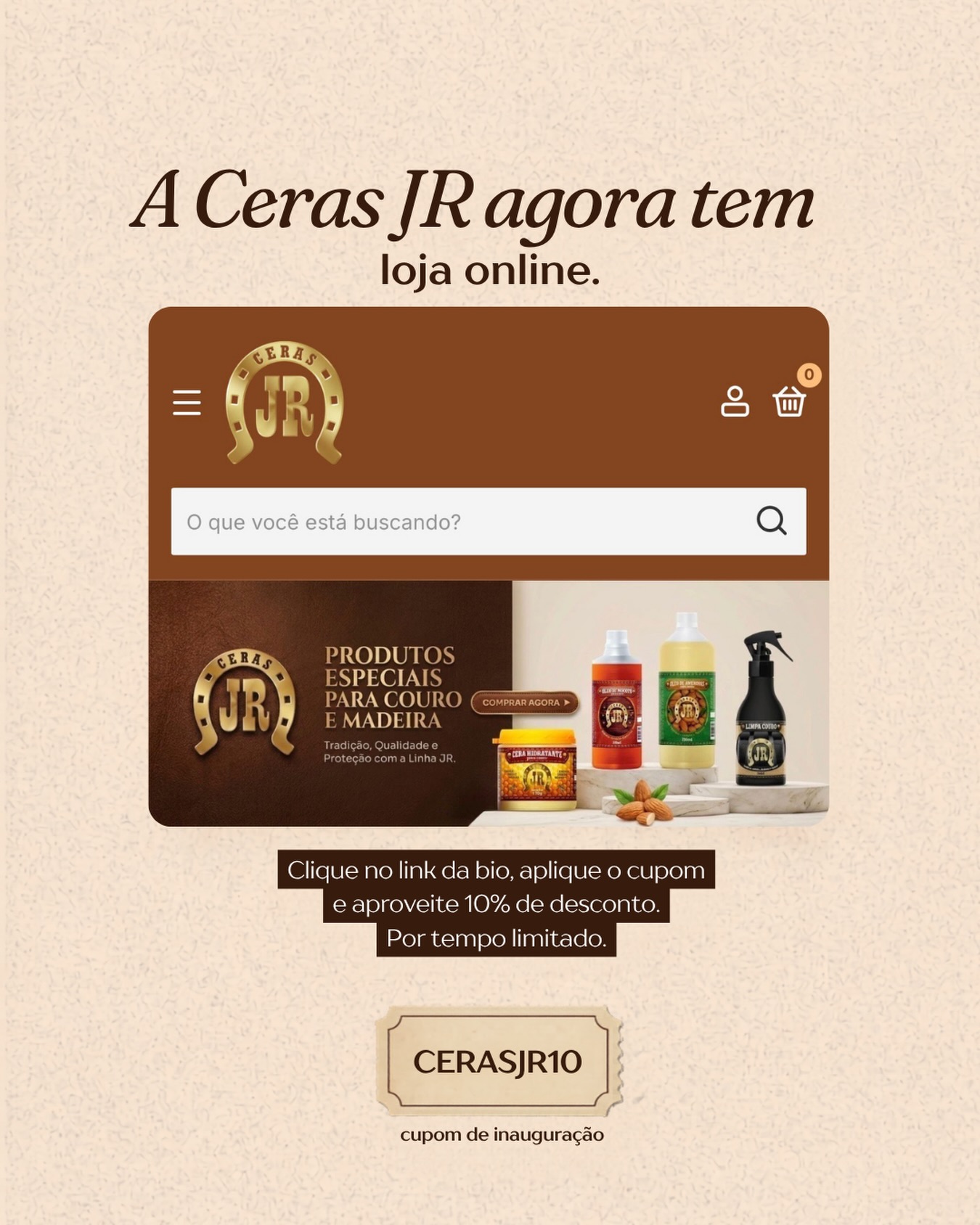 A Ceras JR agora tem oficialmente uma loja online. 🤎🛒

Clique no link da bio, aplique o cupom e aproveite 10% de desconto na sua compra, por tempo limitado.
Cupom: CERASJR10