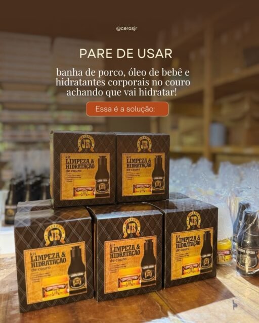 Pare de estragar seu couro com “gambiarra”!
O couro pede um cuidado específico: nutrição, proteção e impermeabilização de verdade.
Conheça as CERAS JR, desenvolvidas especialmente para hidratar, nutrir e proteger seu couro como ele merece.
Cuide certo. Cuide com CERAS JR.