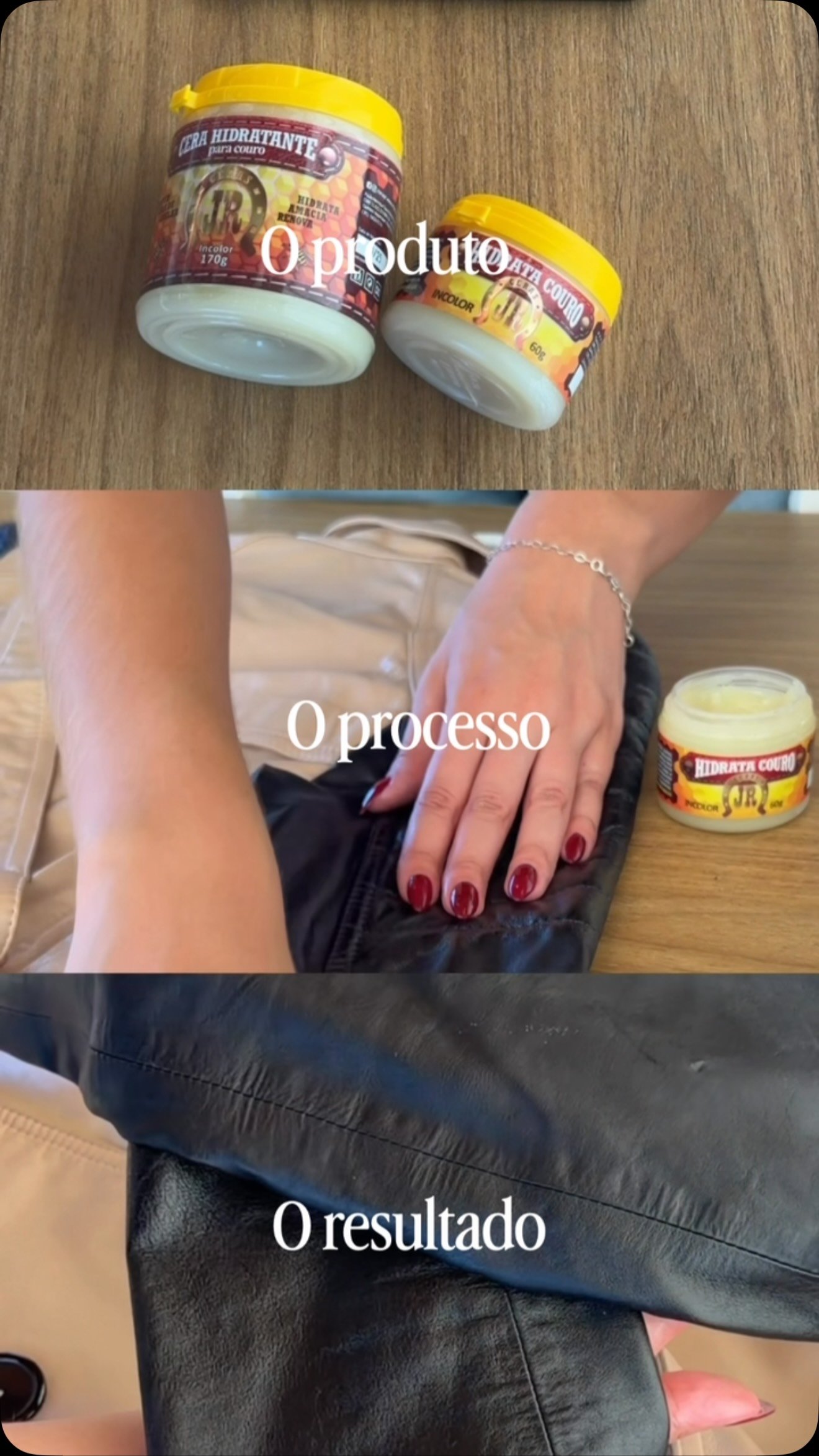 E é assim que o couro ganha vida novamente!💛
CERAS JR - Cuidado que faz durar
Compre pelo site e garanta frete grátis nas compras acima de R$ 120,00!
Use CERASJR10 na sua primeira compra e garanta 10% OFF!